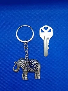 Schlüsselanhänger Elefant Mandala Silber - Bild 1 von 2