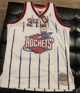 Hakeem Olajuwon Houston Rockets 1996-97 Mitchell & Ness Swingman Jersey White XL - Picture 1 of 4