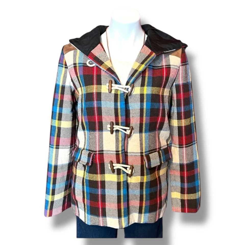 NWOT Flying Tomato | Wool Toggle Peacoat | Hooded | Burgundy | Boutique Size Med - Image 1 of 4