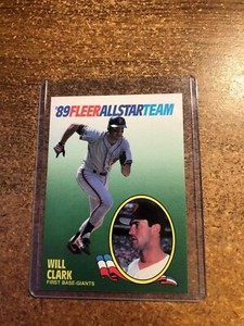 1989 Fleer Baseball  # 3 1989 All Star Team Will Clark 1st Base