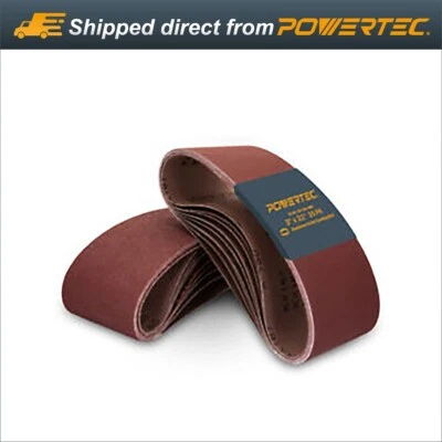 POWERTEC 3x21" Sanding Belt Assortment 20PK-5 Each of 40, 80, 120, 240 Grits - Image 1 of 4