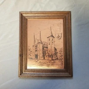 Grabado estilo cobre "Geinsheim Hals" en marco de madera.  No es un artículo común. - Imagen 1 de 11