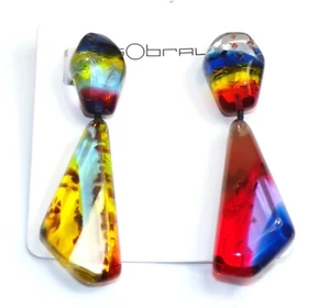 Sobral Sobralita Itaqui Inclusion Beads Statement Artist Made Post Earrings - Picture 1 of 7