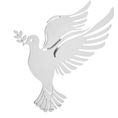 Stainless Steel Dove carrying Olive Branch Brooch/ Pin - Image 1 of 2