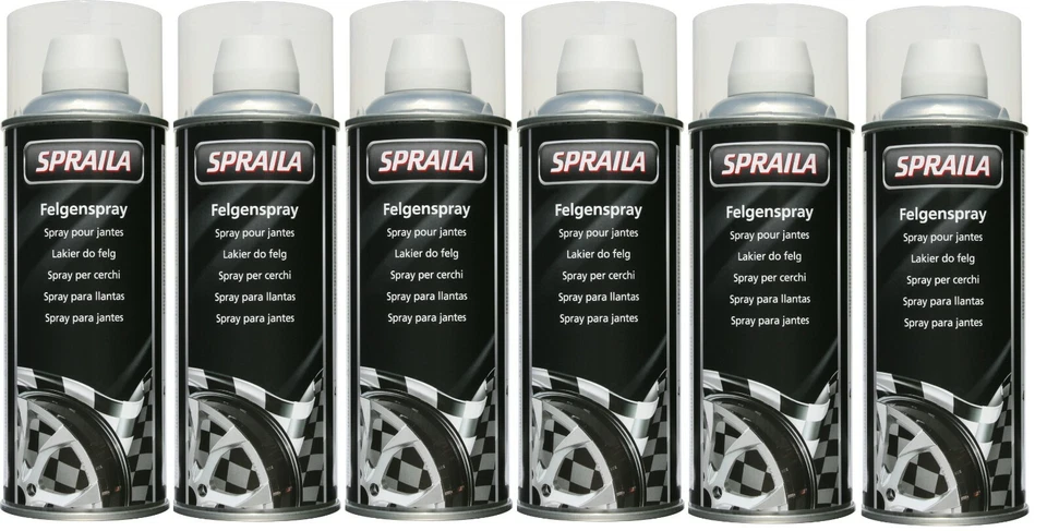Felgenklarlack Lackspray 6 x 400ml Sprühlack Spraila Sprühdose Autolack 300053 - Bild 1 von 1
