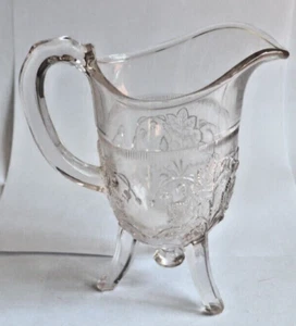 EAPG c. 1870 Lilly of the Valley Creamer Mayflower Tripod Richards & Hartley - Picture 1 of 11
