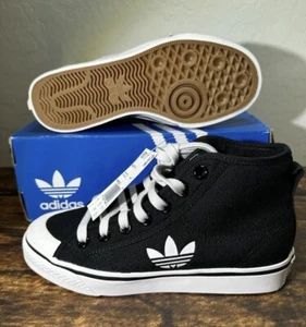 adidas Nizza High Core Black High Top Sneakers Shoes FW8352 Size 4.5 and 5 - Picture 1 of 10