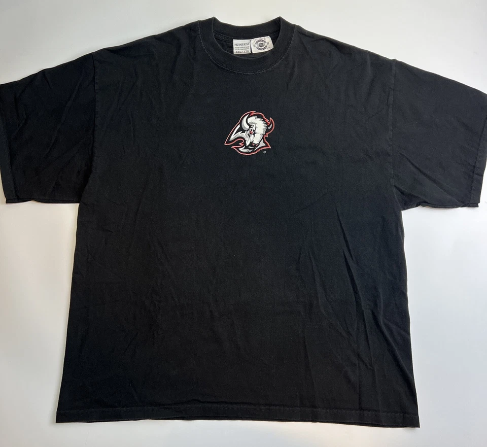 Vintage Buffalo Sabres Goat Head CCM T-Shirt Black Double Sided Men’s Size XXL - Image 1 of 4