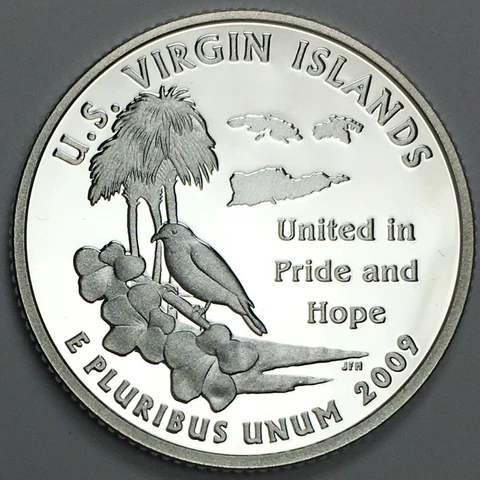 2009-S 90% Silver Proof U.S. Virgin Islands Quarter - (UNC) KM#449a - SQ55SS Cover