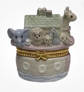 VINTAGE NOAH'S ARK Enesco 1997 PRECIOUS MOMENTS Hinged Box Clasp Trinket Box - Picture 1 of 6