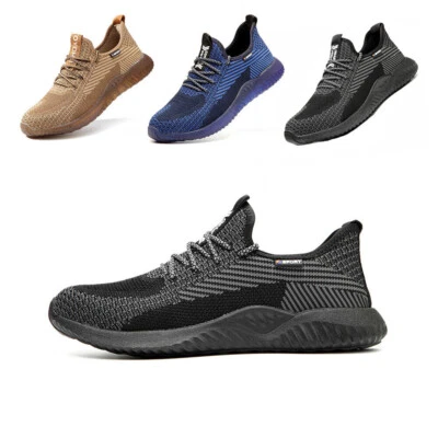 SUYSTEX Men Indestructible Safety Work Shoes Steel Toe Hiking Boots Sneakers