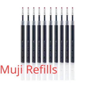 10Pcs Muji Gel Ink Ballpoint Press Pen Refills Black/Blue/Red 0.5mm Pen Refills - Picture 1 of 9