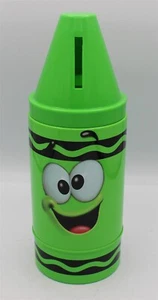 Lata de almacenamiento de crayones Crayola con afilador en la parte inferior verde 9"x3,25" - Imagen 1 de 5
