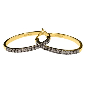 Mehers Schmuck 0,50 ctw & 1 Zoll Champagner Diamant Sterlingsilber Creolen - Bild 1 von 3