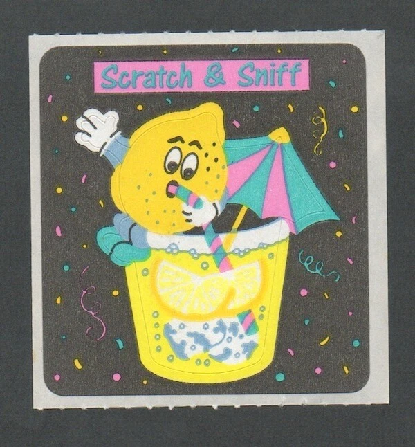 Módulo de pegatinas vintage años 80 Sandylion limonada limón rascar y olfatear Kromekote Foto 1 de 1