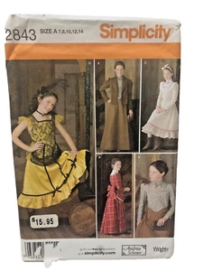 Simplicity sewing pattern  2843 COSTUMES girl & teen  uncut size 7-14 - Picture 1 of 1