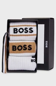 Boss 3 Pack Cotton Socks Gift Box -White - Picture 1 of 3