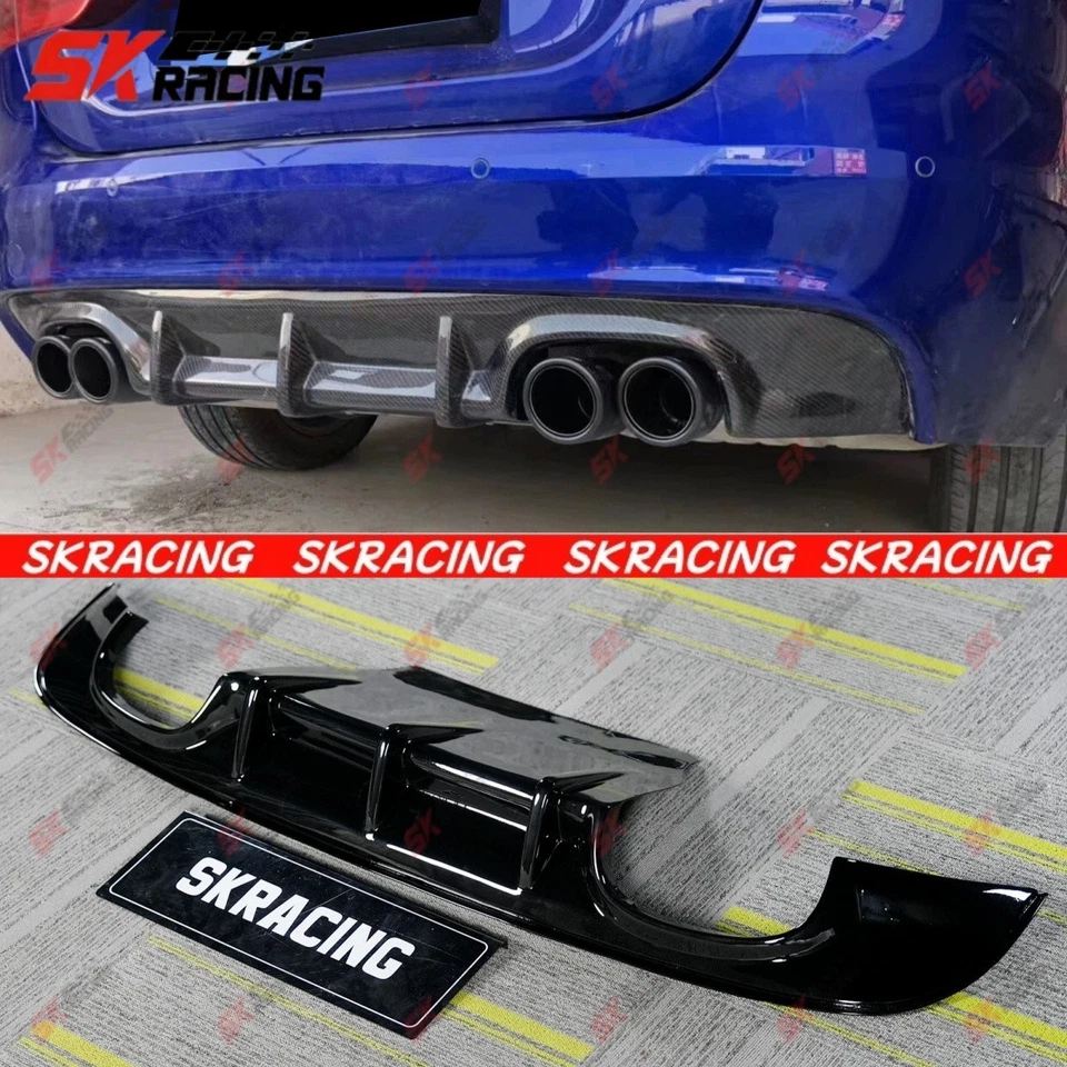 Compatível com 2016-2019 Jaguar XF forjado/fibra de carbono/preto para-choque traseiro difusor labial - Imagem 1 de 4