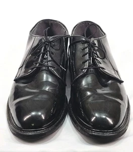 Bates High Gloss Black Oxford Shoes Military Duty Mens 12.5  00941E - Picture 1 of 10