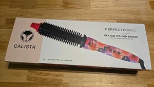 Calista Perfecter Pro Plus Heated Round Brush 1” Pink Floral & Butterfly - Picture 1 of 12