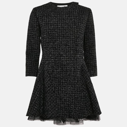 Giacca svasata Christian Dior in tweed nero M