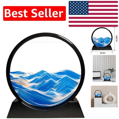 Imagen de arte de arena en movimiento de 12 pulgadas - Decoración 3D del océano para relajación y creatividad Foto 1 de 4