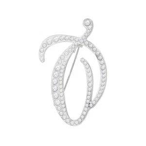Broche Alfileres Letras, Perla Inicial Alfabeto Q Pin, Tono Plata - Imagen 1 de 6