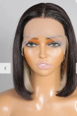 Peekaboo Glueless T Part Lace Bob Wig 100% Human Hair RB#613   10 Inches - Image 1 of 3