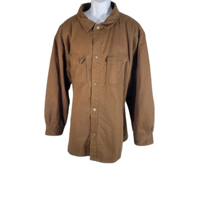 Woolrich Shacket Mens 2XL Quilt Lined Field Shirt Jacket Button Tan - Image 1 of 4
