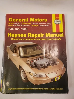 Haynes Manual Pontiac Grand Prix 88-99 Buick Regal 88-05 Chevy Lumina 90-94 Foto 1 de 4