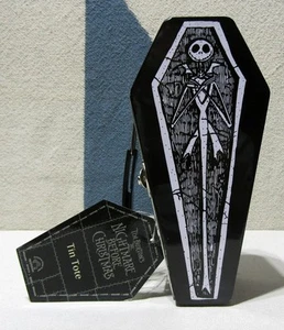 Nightmare before Christmas Jack Skellington Neu mit Etikett Sarg Blechdose Beuteltasche Applaus - Bild 1 von 9