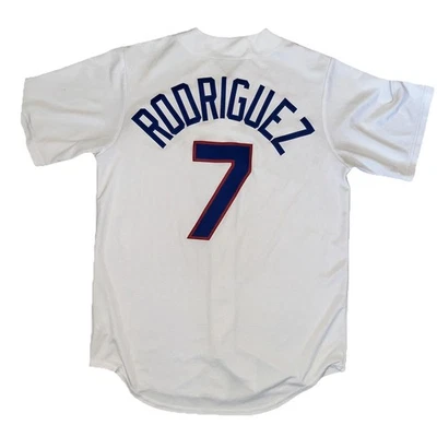 Camiseta bordada Nike pequena Cooperstown Texas Rangers Ivan Pudge Rodriguez #7 - Imagem 1 de 4
