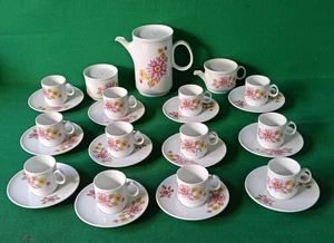 BEL SERVIZIO DA CAFFÈ VINTAGE COMPLETO X 12 PORCELLANA RICHARD GINORI. DB77 - Foto 1 di 14