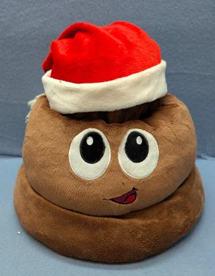 Santa Emoji Poop Swirl 毛绒 Emoticon Emoji 帽子,圣诞版 X'Mas 帽子 12 — 第 1/4 张图片