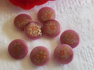 Lot 8 mignons boutons rose bouquet de fleur pied 1,2 cm ref 2686 - Picture 1 of 4