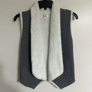 Mudd Women's Juniors Sleeveless Vest Size 10 Gray with White Fleece Lining - Picture 1 of 9