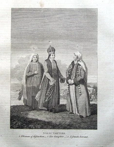 RUSSLAND WEIBLICHE NAGAI TATAREN, Cola Original Antik Druck 1807 - Bild 1 von 1