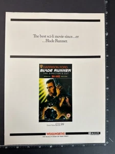 BLADERUNNER - DIRECTORS CUT WOOLWORTHS 12x8' Magazine Movie Advert M123 - Picture 1 of 1