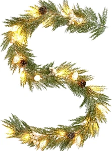 Christmas Garland, Cedar Garland, 6 FT Faux Real Touch Cedar Garland Artificial - Picture 1 of 12