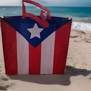 Puerto Rico Flag Reusable Tote Shopping Bag ๐ต๐ท - Picture 1 of 4