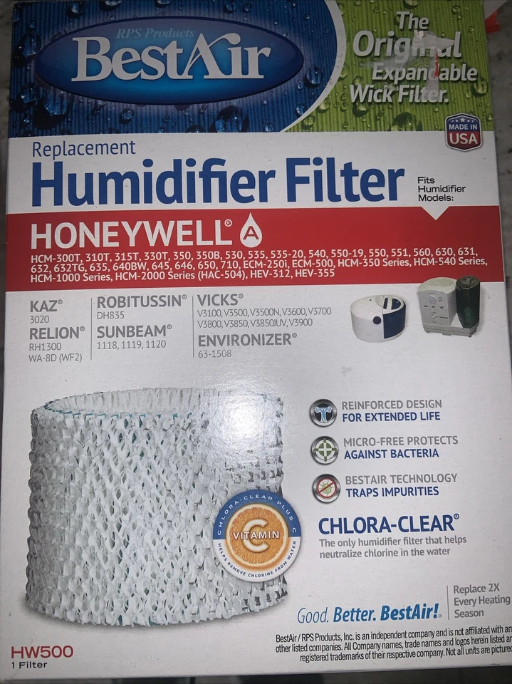 1 BestAir Humidifier Filter HW500 Replacement Wick Filter Honeywell Sunbeam - Image 1 of 1