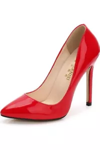 Women's Classic Slip On Pointed Toe High Heel Wedding Dress Pumps Shoes Red 8.5 - Picture 1 of 7