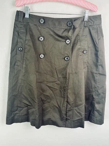 Banana Republic Stretch Knöpfe Midi Rock Gr 12 Braun Twill Minimalistisch Preppy - Bild 1 von 6