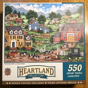 Heartland "The Curious Calf" 550 Piece Jigsaw Puzzle COMPLETE Border Bagged - Picture 1 of 9