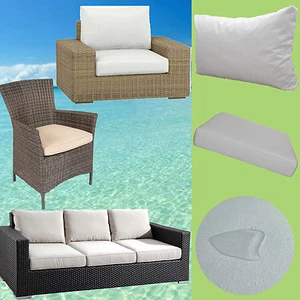 Auflage Rattan Lounge Gartenmöbel Sessel Stuhl Bank Polster+Rückenkissen 50x50cm - Bild 1 von 6