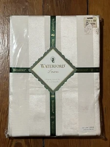 Waterford Linens Vermeil Stripe Moonstone Oblong Tablecloth 70” X 104” Ivory NIP - Picture 1 of 7