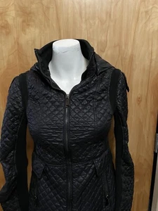 DESIGNER Saks Fifth Avenue Black Quilted Puffer Jacket Coat Women’s Xs - Picture 1 of 12