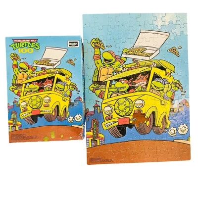 De colección 1990 Teenage Mutant Ninja Turtles Pizza 100 Piezas Puzzle Arte Rosa Falta 1 Foto 1 de 4