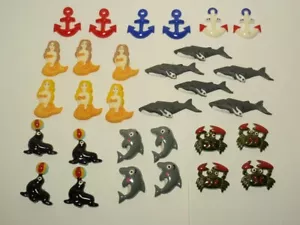 Lot Vintage Harz Maritim Flatback Flatback für Handwerk Verzierung Taiwan ROC - Bild 1 von 14