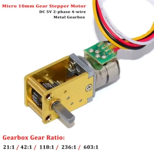 Mini 10MM DC 5V 2-Phase 4-Wire Metal Gearbox Worm Gear Stepper Motor NEW - Picture 1 of 15